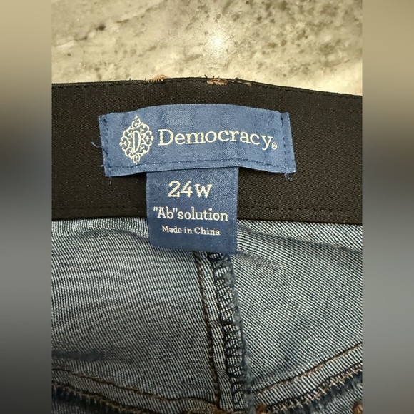 Democracy Women’s Stretch Denim “Ab”solution Straight Leg Indigo Jeans Size 24W - Picture 7 of 10
